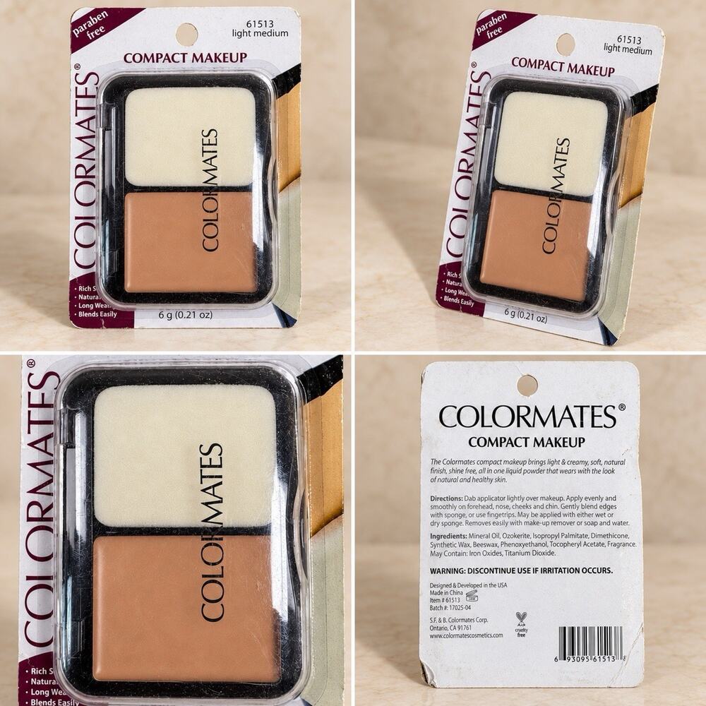 Colormates Compact Makeup Light Medium 61513 Paraben Free 6g New Sealed